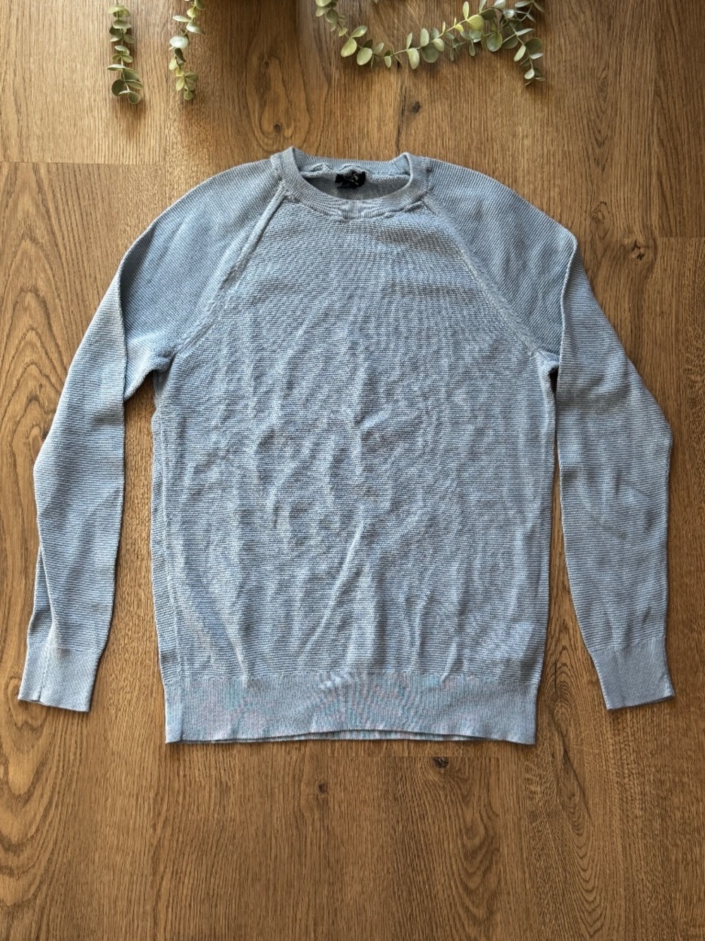 J.Crew Men's Light Blue 100% Cotton Crewneck Sweater Size M
